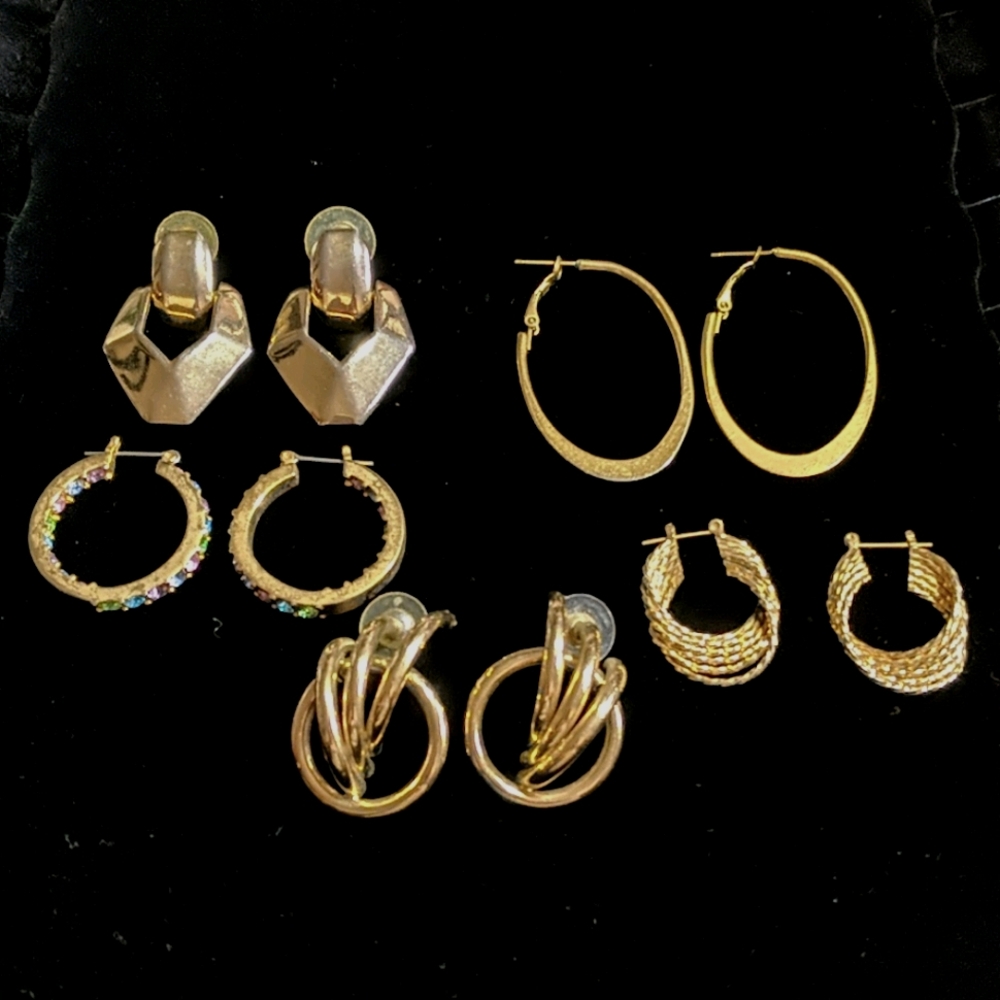 Lot 5 pairs VTG pierced earrings